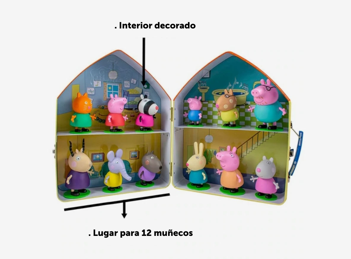 Casa Da Peppa Pig, 6 Figuras, Desenho E Pintura, Luppa.
